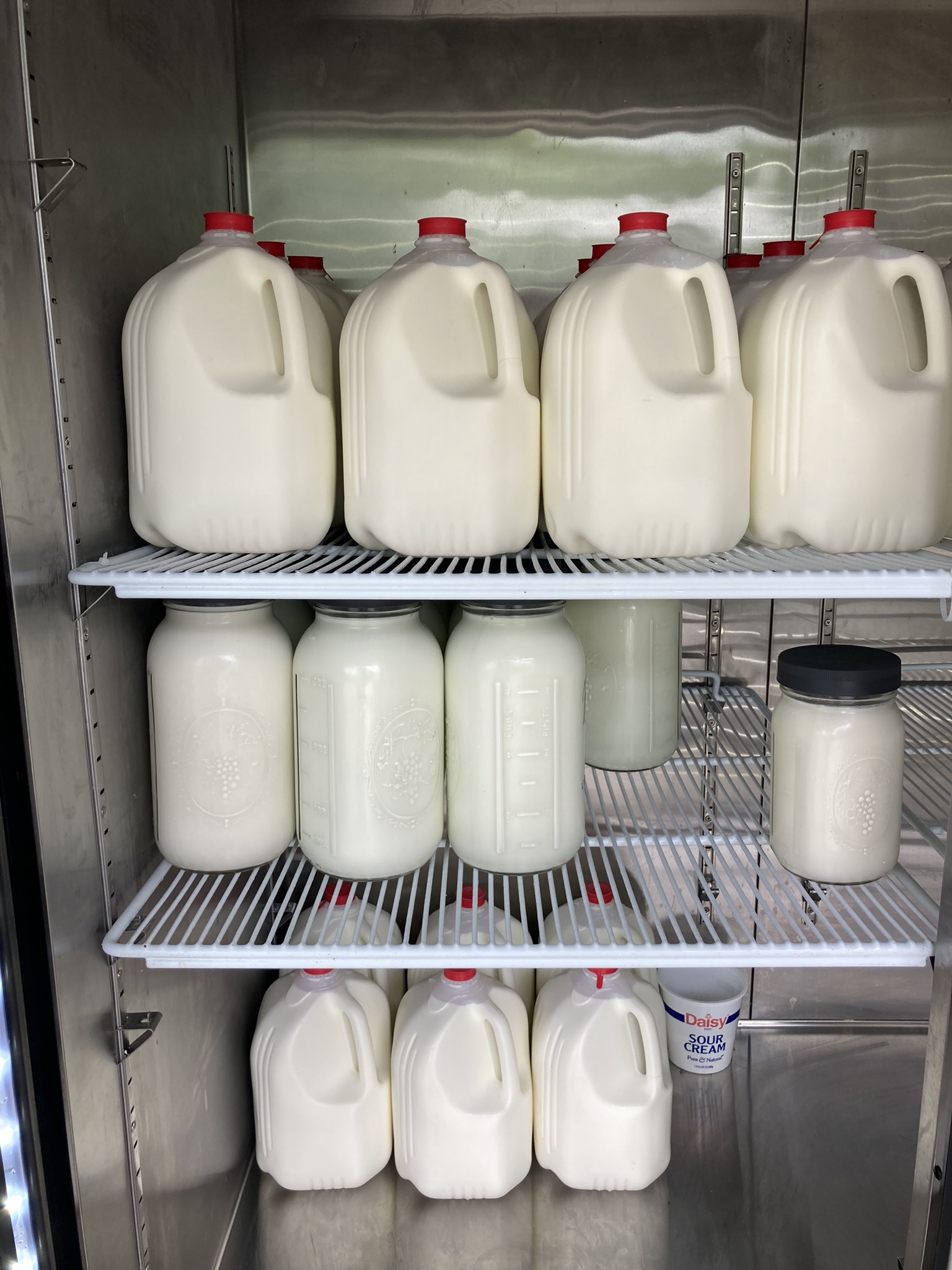 Fridge full of milk